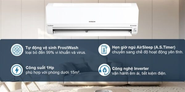 Máy lạnh Hitachi 1.0Hp RAC/RAK-CH10PCASV inverter 