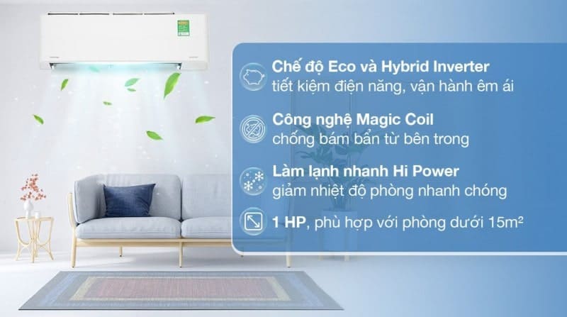 Máy lạnh Toshiba RAS-H10S4KCVG-V inverter 1 HP 