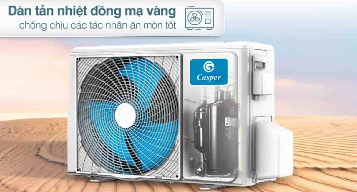 Dàn tản nhiệt mạ vàng của máy lạnh Casper