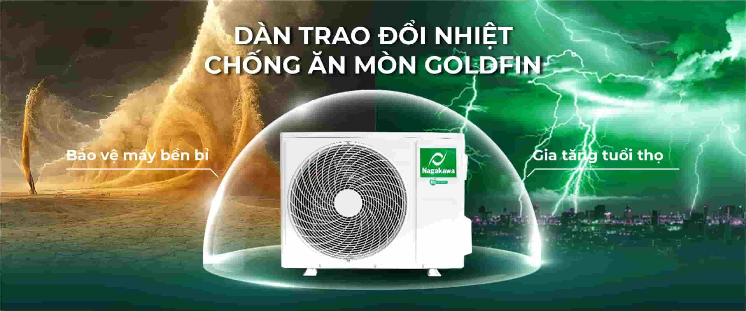 Máy lạnh Nagakawa với dàn trao đổi nhiệt chống ăn mòn