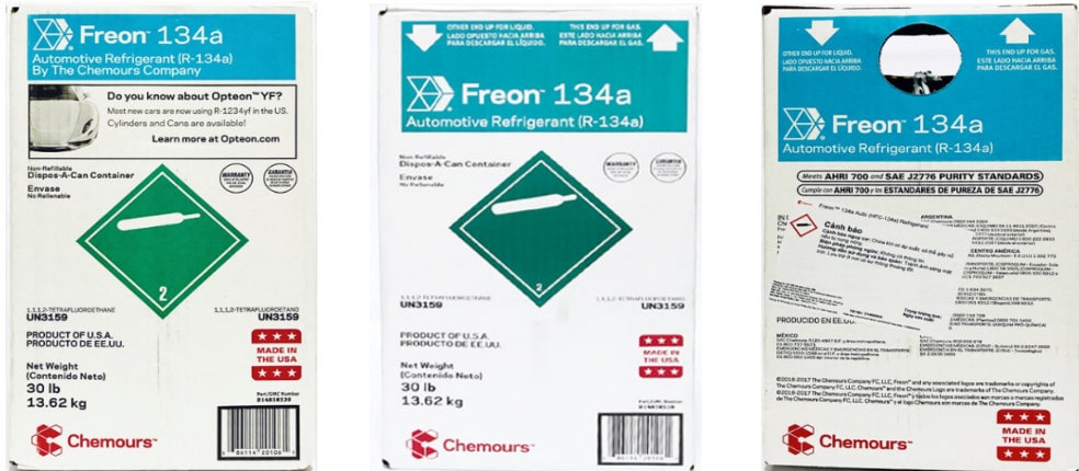 Gas Chemours Freon R134a USA