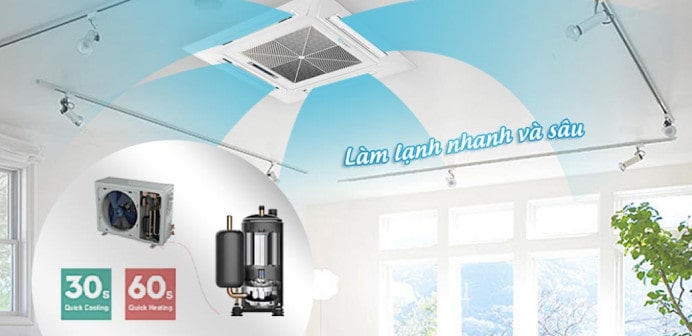 Máy lạnh âm trần Casper 5HP CC-50TL22 - 3 Pha gió thổi 4 hướng