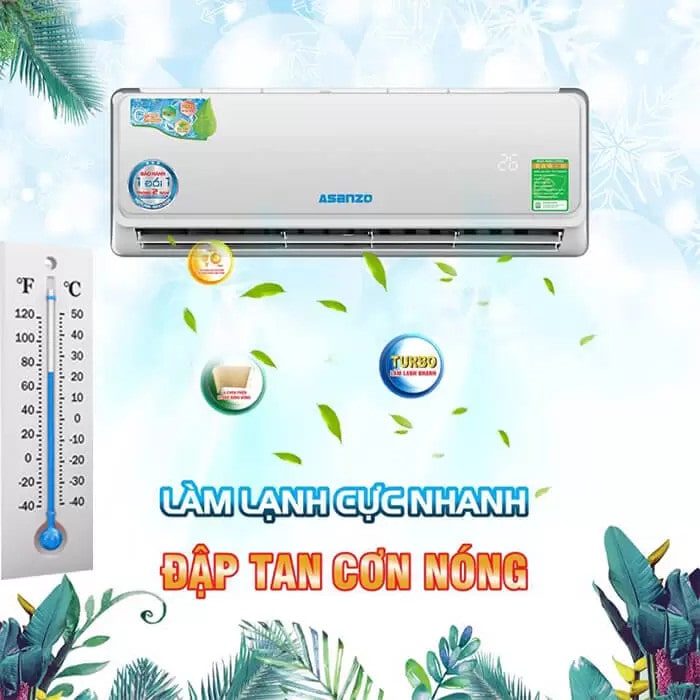 Máy Lạnh Treo Tường Asanzo K09A Inverter 1 HP - 9.000 BTU