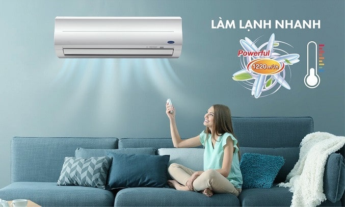 máy lạnh Carrier làm lạnh nhanh