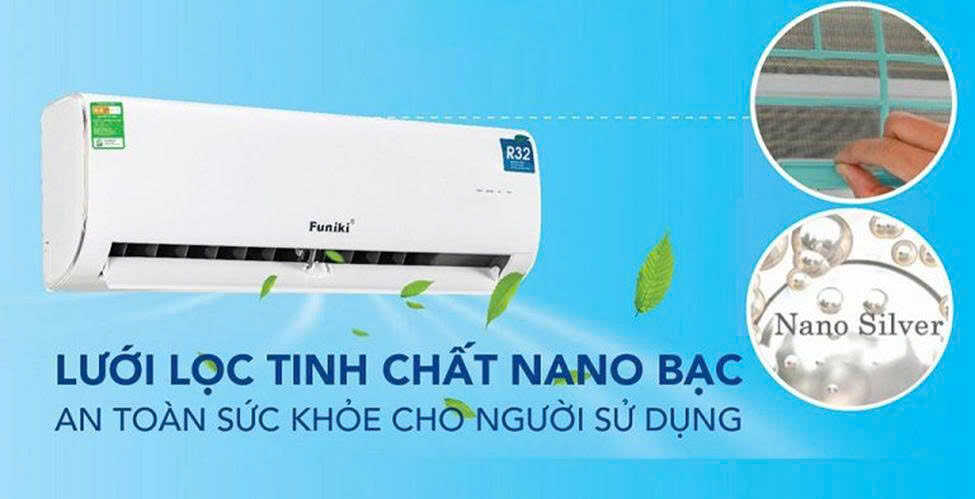Lưới lọc tinh chất Nano bạc của máy lạnh Funiki