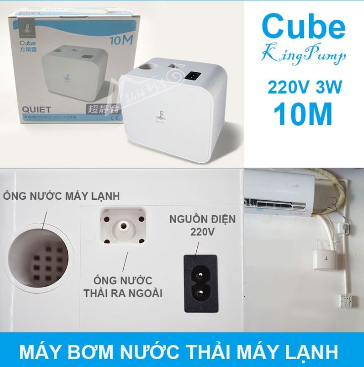 Máy Bơm Thoát Nước Máy Lạnh Kingpump CUBE 10M