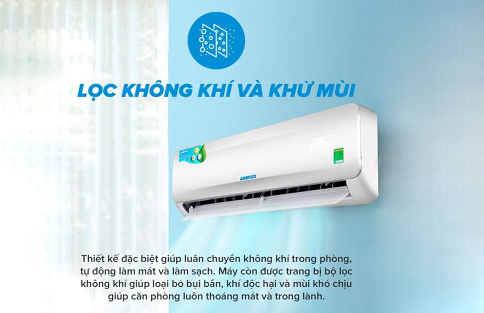 Máy Lạnh Asanzo lọc không khí khử mùi