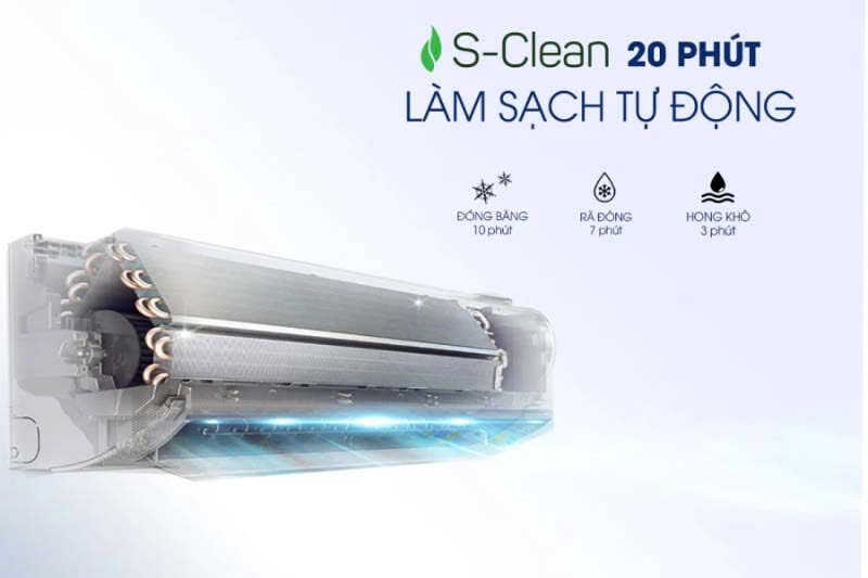 Tính năng tự làm sạch S-clean trên dàn lạnh của máy lạnh Sumikura