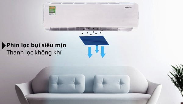 Máy lạnh Reetech RT24-BK-BT/RC24-BK-BT 2.5 HP có tấm lọc kháng khuẩn