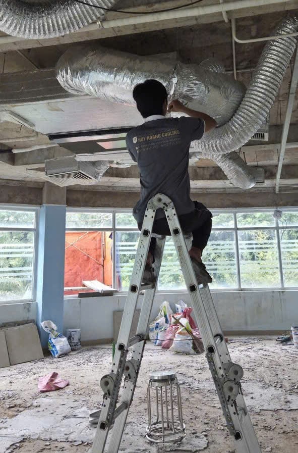 Nối ống gas máy lạnh âm trần nối ống gió