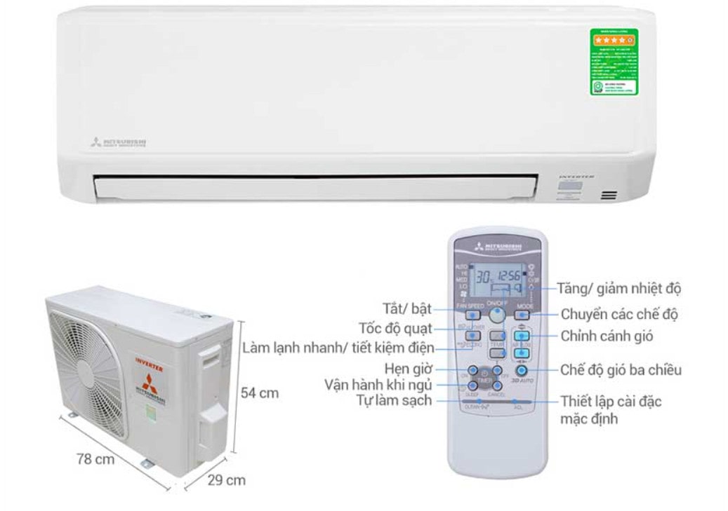 Máy Lạnh Treo Tường Mitsubishi Heavy SRK10YYP-W5 inverter 1HP