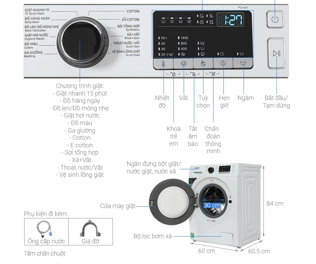 Máy giặt  Inverter 9.5kg WW95T4040CESV Samsung