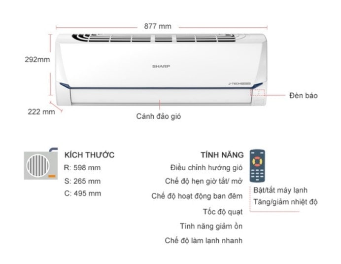 Máy Lạnh Treo Tường Sharp AH-X13ZEW Inverter 1.5HP